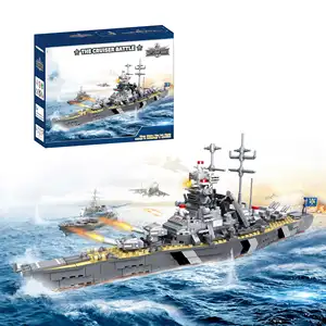 Novelties 2024 Kid Toy DIY Combat Ship Building Block Brick Toy Assembly Construction Brick Set Children MOC Block Brick