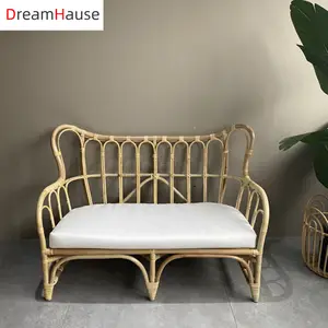 Dreamhause-sofá individual de ratán Natural, conjunto de muebles de diseñador para sala de estar, balcón, Patio, jardín interior