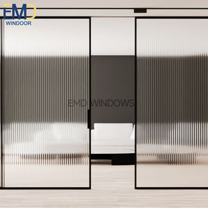 Puerta Corredera Interior de Vidrio con Diseño de Panel Decorativo - Product Image 1