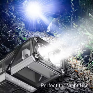 Lampe frontale multifonctionnelle en acier à double source lumineuse, puissante et lumineuse, lampe torche LED d'extérieur à induction, phare rotatif - Product Image 6