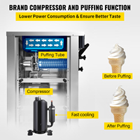 Machine à Glace Professionnelle 3 Saveurs, Automatique, pour Crème Glacée Italienne, Fabrique de Glace pour Entreprises et Food Trucks