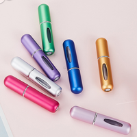 Mini voyage en aluminium or Portable 5ml rechargeable parfum atomiseur maquillage bouteille cosmétique avec pompe étui de pulvérisation