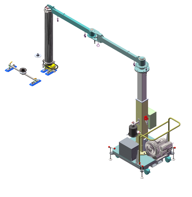For Confined Space Height Adjustable Mobile Articulated Jib Crane Vacuum Tube Lifter