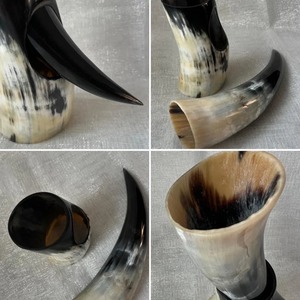 Coupe à boire en corne de viking, faite à la main, corne naturelle, mug médiéval, coupe à bière nordique pour la maison, le bar, les fêtes, les mariages - Product Image 5