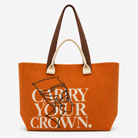 Sac cabas tricoté sur mesure orange écologique, grand format, contrasté, à double poignée, idéal pour cadeaux, prix d'usine, vente en gros