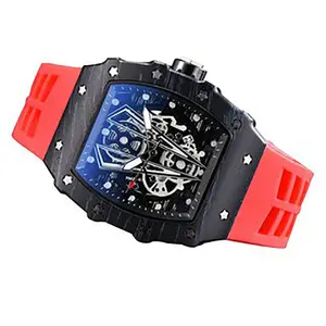 男士手表经典RM奢华设计自动可见手表橡胶表带