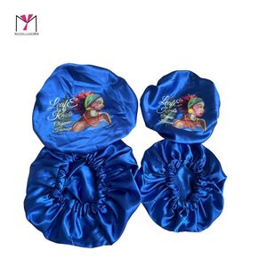 Leaf & Kachi Satin <b>Bonnet</b> Blue And Brown Character Print For Women 54-56cm Head Circumference Fashion Style - Product Image 6