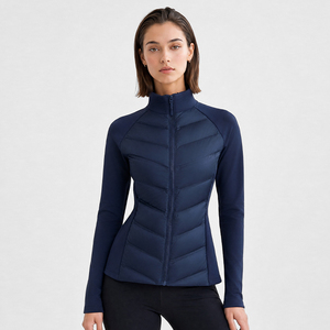 Veste d'hiver légère et <span class=keywords><strong>chaude</strong></span> pour femmes, veste de course à fermeture éclair intégrale, coupe-vent, veste en duvet slim - Product Image 1