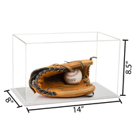 Vitrine de présentation de gants de baseball en acrylique anti-UV, avec couvercle anti-poussière pour gants de baseball, à poser sur table