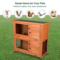Clapier à lapins en bois, cage à lapin d'intérieur poulaillers maison cochon d'inde accessoires pour hamster ou petits petits animaux