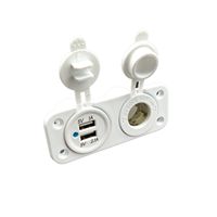 Panneau de prise de chargeur USB blanc 2 en 1 DC12V pour bateau marin de voiture automatique