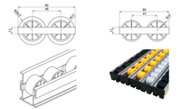 Accessoires de piste à rouleaux à forte capacité de charge, rail de glissière à roulettes pour rayonnages de picking de marchandises et déchargement industriel