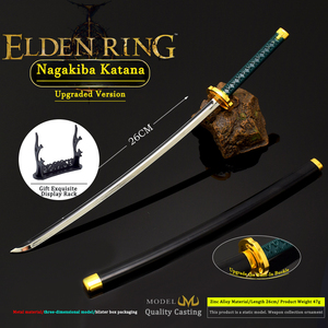 <span class=keywords><strong>Elden</strong></span> Ring Nagakiba Katana 26cm Réplica de artesanía de metal completo mejorada con soporte de exhibición para coleccionistas de juegos Soulslike - Product Image 6