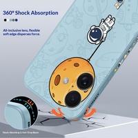 Coques de téléphone portable en silicone liquide antichoc ultra-fines et souples pour iPhone 17 Pro Max, design astronaute de dessin animé, finition peinte
