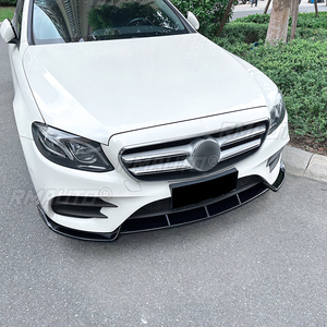 สปอยเลอร์กันชนหน้ารถยนต์สำหรับ Mercedes-Benz E-Class W213 E260 E300 E43 AMG 2016-2020 สีดำเงา ใบสปอยเลอร์ล่าง - Product Image 6