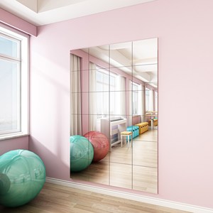 Miroir mural moderne en acrylique incassable avec autocollant adhésif 3D, sans cadre, pour décoration intérieure et montage mural, idéal pour la danse. - Product Image 1