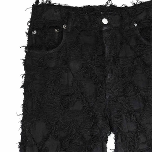 OEM da uomo pantaloni <span class=keywords><strong>larghi</strong></span> in <span class=keywords><strong>pelle</strong></span> impilati Casual pantaloni a zampa larga <span class=keywords><strong>Jeans</strong></span> traspiranti con fondo a cerniera - Product Image 3