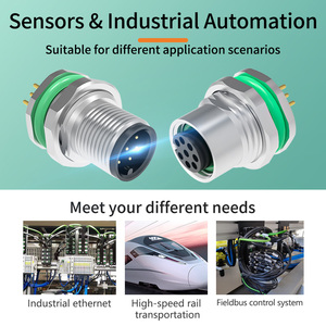 Công nghiệp không thấm nước M12 2-17 <span class=keywords><strong>pin</strong></span> hàng không cảm biến kết nối đa lõi Nam Nữ phía trước gắn chặt PCB ổ cắm PG9 M12 * 1.0 m16.1.5 - Product Image 5