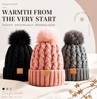 Bonnet côtelé épais en tricot torsadé pour femme, noir, blanc, marron, idéal pour l'extérieur, les voyages et l'escalade – Vente en gros usine