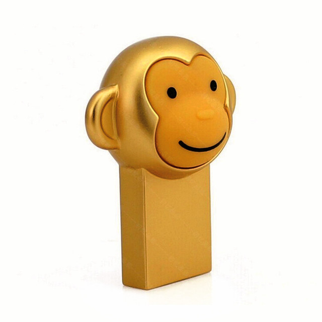 1gb 2gb 4gb 8gb 16gb 32gb Mini Metal Usb Flash Drive Mini Monkey Shape Usb Flash Disk Gold Key Usb Stick