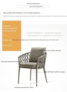 JP Nordic Rope Rattan Aluminum Waterproof Eco-Friendly Lightweight <strong>Stackable</strong> Outdoor Dining <strong>Chair</strong> for Restaurant <strong>Garden</strong> Hotel - Product Image 4