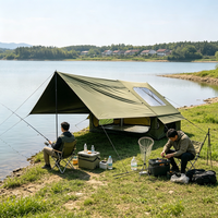 Tente de toit monocouche de 6,3 m² pour toutes les saisons, tente à auvent imperméable, pare-soleil, tente gonflable pour le camping en plein air