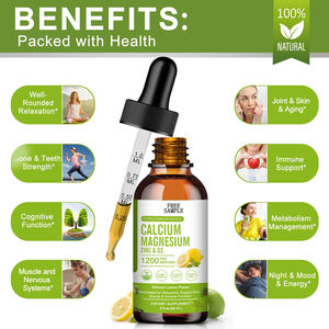 Suplemen Herbal Bebas Gluten Kalsium Magnesium Seng Glisinat Plus Vitamin C D3 K2 Cair Bentuk Tetes 2-Pack (OEM/ODM) - Product Image 5