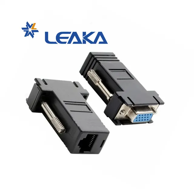 15Pin VGA Ke 8Pin RJ45 Adaptor Jaringan Extender Konektor Kabel VGA Transmisi Sinyal Konektor VGA