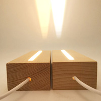 Taille personnalisée Base de lampe à LED en bois Base de lampe rectangulaire Support en bois Décoration personnalisée Base de veilleuse
