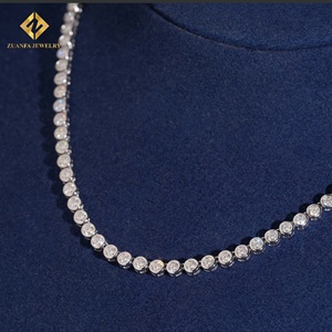 ZUANFA JEWELRY Cadena de Tenis Unisex de Plata 925 con Engaste de Bisel Redondo de 3MM, Lujosa para Uso Diario - Product Image 2