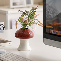 Vase à fleurs en céramique fait main style 'ins' Eastern Rock, pour arrangement de fleurs séchées ou hydroponiques, objet décoratif de table