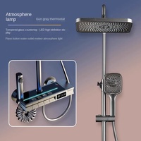 Laiton affichage numérique salle de bain lumière LED robinet de douche Piano clé douche mélangeur ensemble système plate-forme ensemble de douche