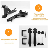 Support de bureau pliable noir réglable pour bord de bureau, extension de bureau en métal sans perçage, supports d'extension de bureau