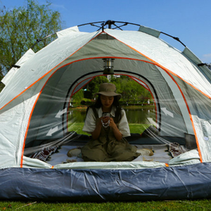 Tente de <span class=keywords><strong>camping</strong></span> automatique à installation rapide pour 3-4 personnes, pliable, en tissu Oxford, double couche, protection solaire, imperméable, toutes saisons, pour l'extérieur - Product Image 2