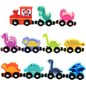 Wooden Preschool Dinosaur <strong>Train</strong> Game Toy <strong>Magnet</strong> Dinosaur <strong>Train</strong> Sets Wooden Magnetic <strong>Train</strong> - Product Image 2