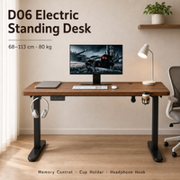 Base de bureau électrique réglable en hauteur D06 à moteur unique et double poutre, capacité 80 kg
