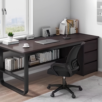 Bureau de travail moderne et simple avec tiroirs de rangement, assemblage facile, en bois durable, pour l'école, la maison, les réunions, l'étude, l'ordinateur, le bureau