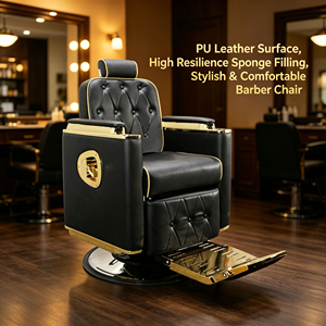 Sillas de Barbería Portátiles Reclinables de Aluminio de Diseño Moderno Meitao, Color Negro, para Salón de Belleza - Product Image 2