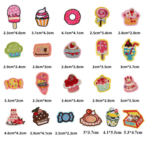 Lindo pequeño aperitivo Tema <span class=keywords><strong>de</strong></span> fruta Mini pastel helado dulce bebida hierro en bordado decorativo niños parches para Jeans ropa - Product Image 2