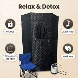 Sauna vapeur électrique portable pour une personne, installation facile, pour la relaxation du corps entier à domicile - Product Image 3