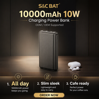 Batterie externe 10000 mAh à charge rapide bidirectionnelle 10W Micro USB DC, format compact, multi-ports, écran LED, pour voyages d'affaires et usage quotidien, direct usine