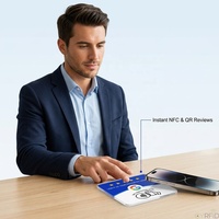 Tag NFC213 Akrilik Transparan untuk Desktop, Kompatibel dengan Pembaca 13.56MHz, untuk Pengumpulan Ulasan Google