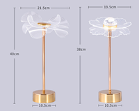 Lampe de table LED moderne et simple, motif floral, chaleureuse et romantique, papillon tricolore, intensité réglable, pour chambre à coucher, salon, décoration intérieure