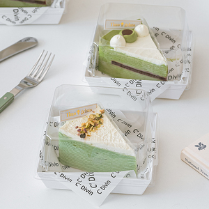 Nhà máy trực tiếp Pet bánh Slice hộp giấy nhỏ charcuterie hộp tráng miệng Trắng khay nhựa rõ ràng nắp các tông cơ sở cho bánh - Product Image 3