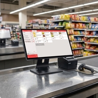 Sistema de Punto de Venta Todo en Uno para Restaurantes con Windows 11, Máquina de Caja Registradora Delgada y Elegante, Juego Completo de Sistemas POS para Supermercados