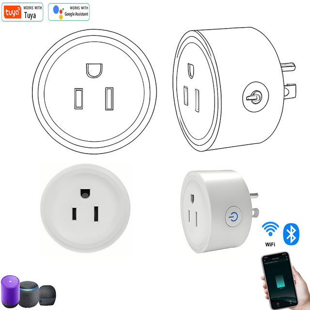 US Standard Wifi Smart Plug with ABS Metering 10A Power Socket Mobile Phone Remote Control Timing Switch Voice Command