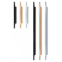Poignées de tiroir de placard en aluminium doré sur mesure, longueur 96 mm - 1000 mm, vente en gros