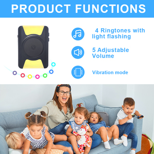 <span class=keywords><strong>Sonnette</strong></span> sans fil 3-en-1 Daytech avec lumière et son <span class=keywords><strong>pour</strong></span> malentendants et personnes à déficience auditive, installation facile CC21 (noir/blanc/rose) - Product Image 2
