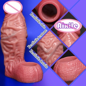 Funda realista de silicona suave y gruesa para pene, anillo extensor de pene para hombres, juguetes <span class=keywords><strong>sexuales</strong></span> para parejas - Product Image 3