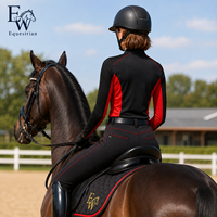 Haut d'équitation à manches longues pour femme EW, respirant, avec quart de zip, sous-vêtement d'équitation, OEM ODM personnalisé